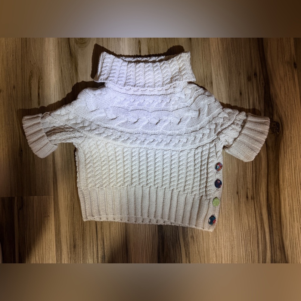 EUC Sz 2 Matilda Jane Girls Flaxen Reese Crop Cable Cream Sweater.